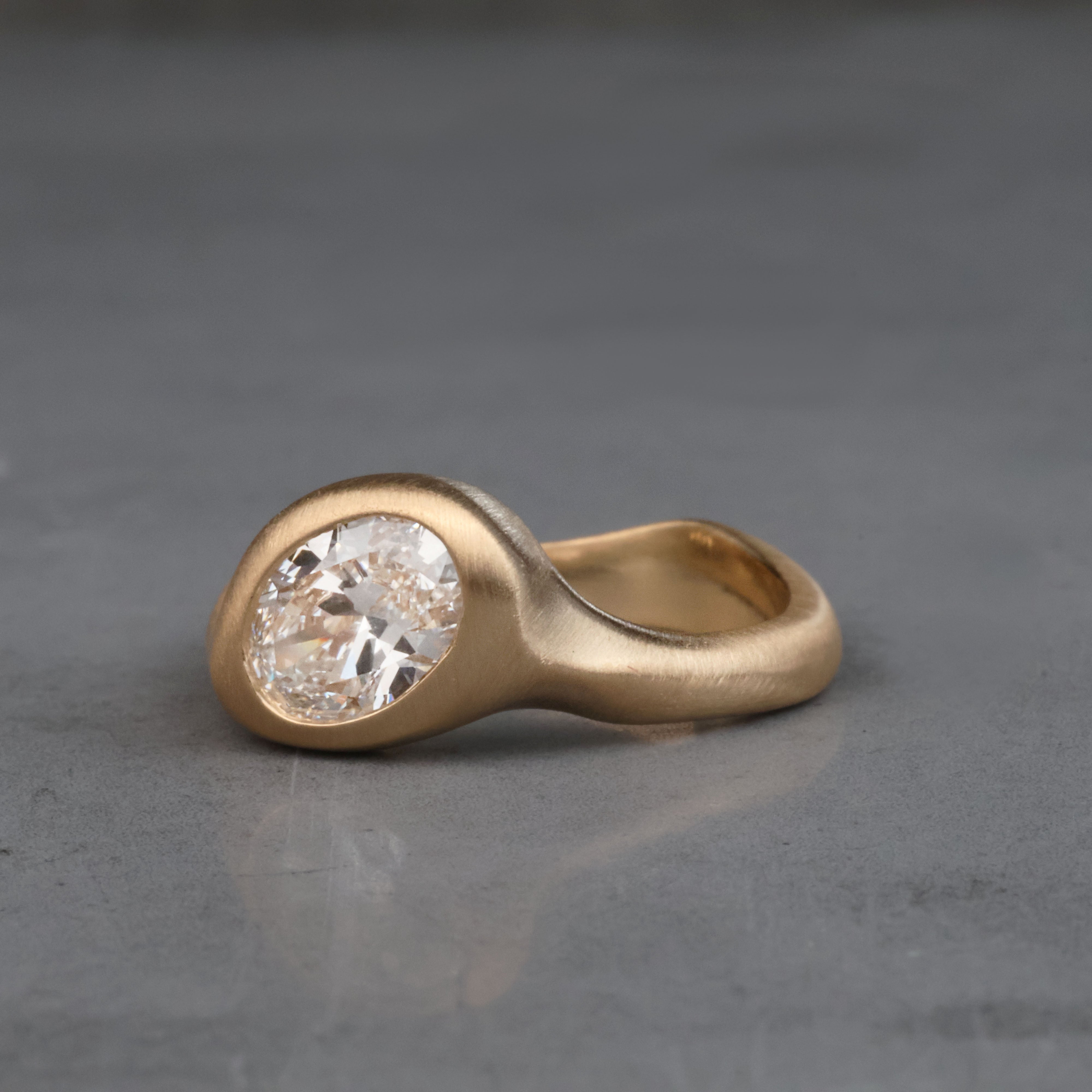 One Carat Hand Carved Diamond Ring