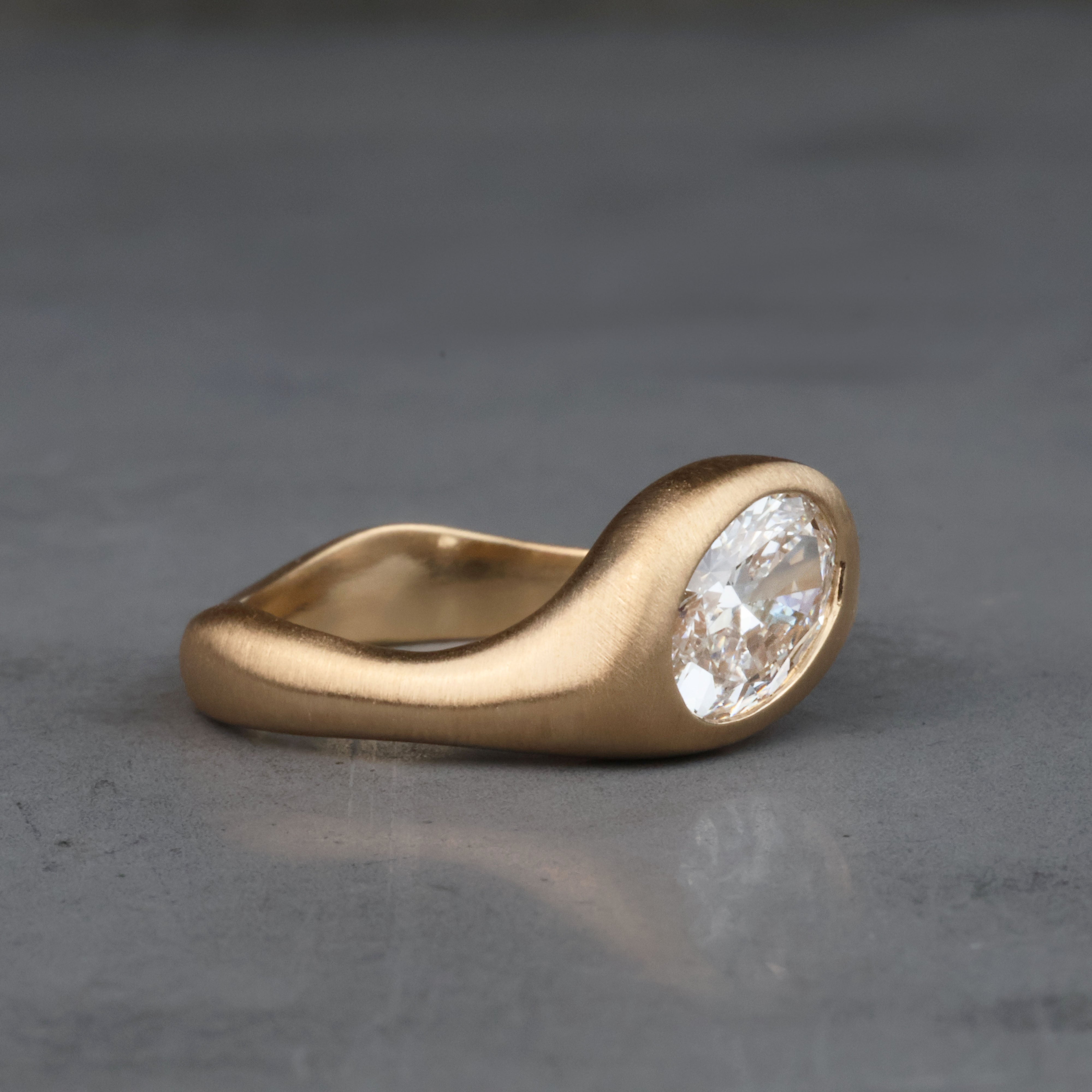 One Carat Hand Carved Diamond Ring