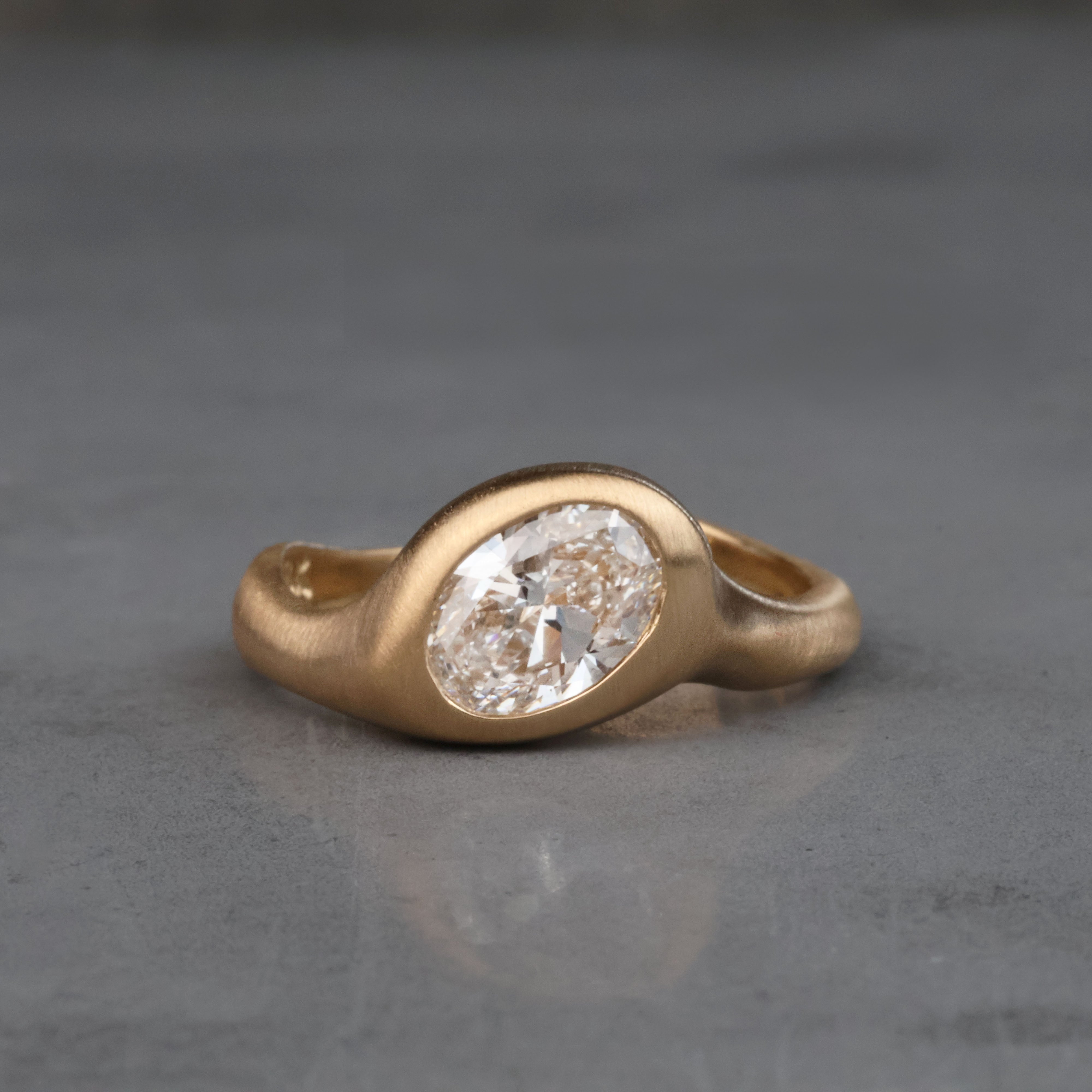 One Carat Hand Carved Diamond Ring