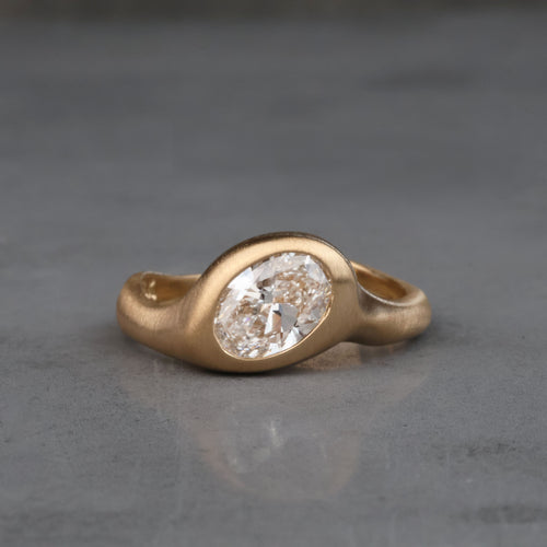 One Carat Hand Carved Diamond Ring