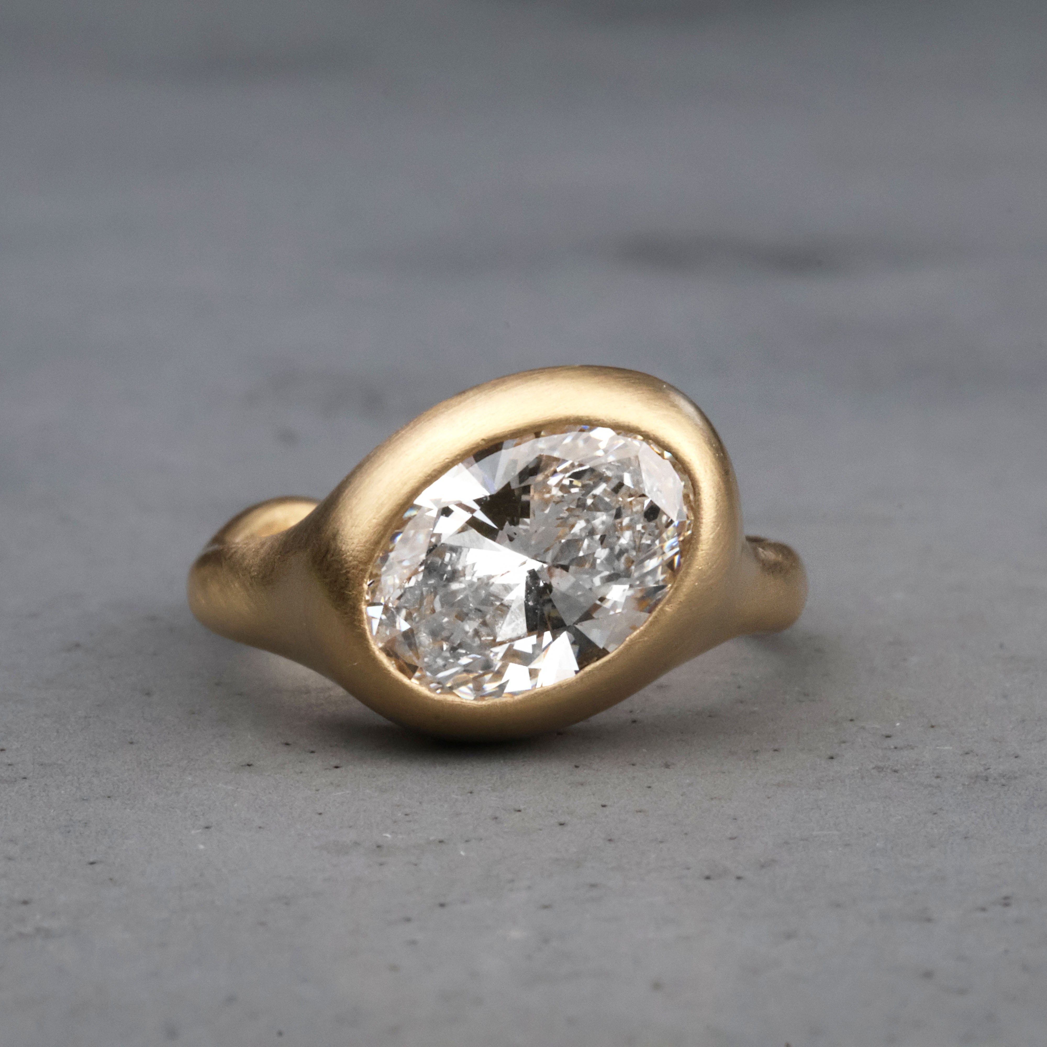 2 Carat Hand Carved Diamond Ring