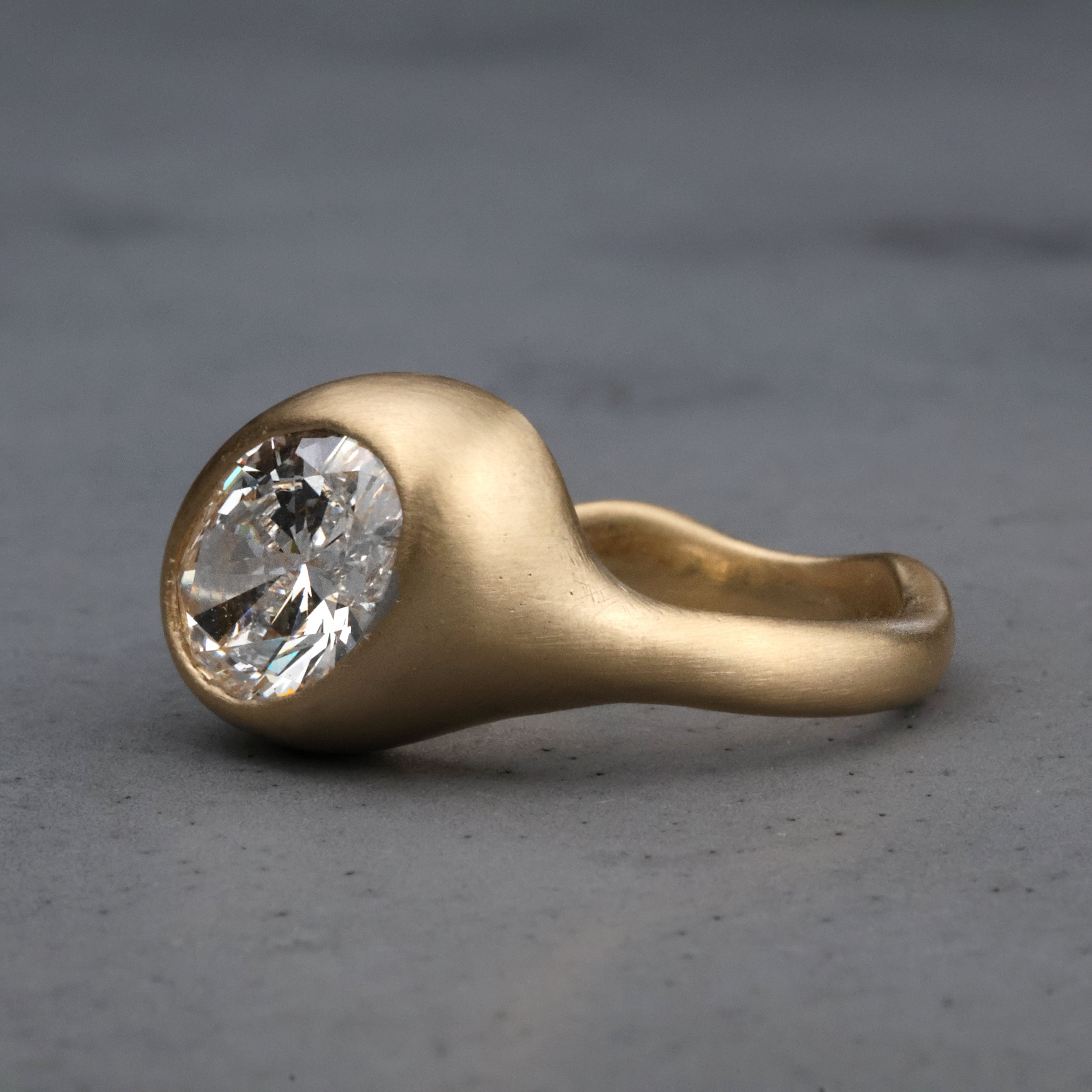 2 Carat Hand Carved Diamond Ring