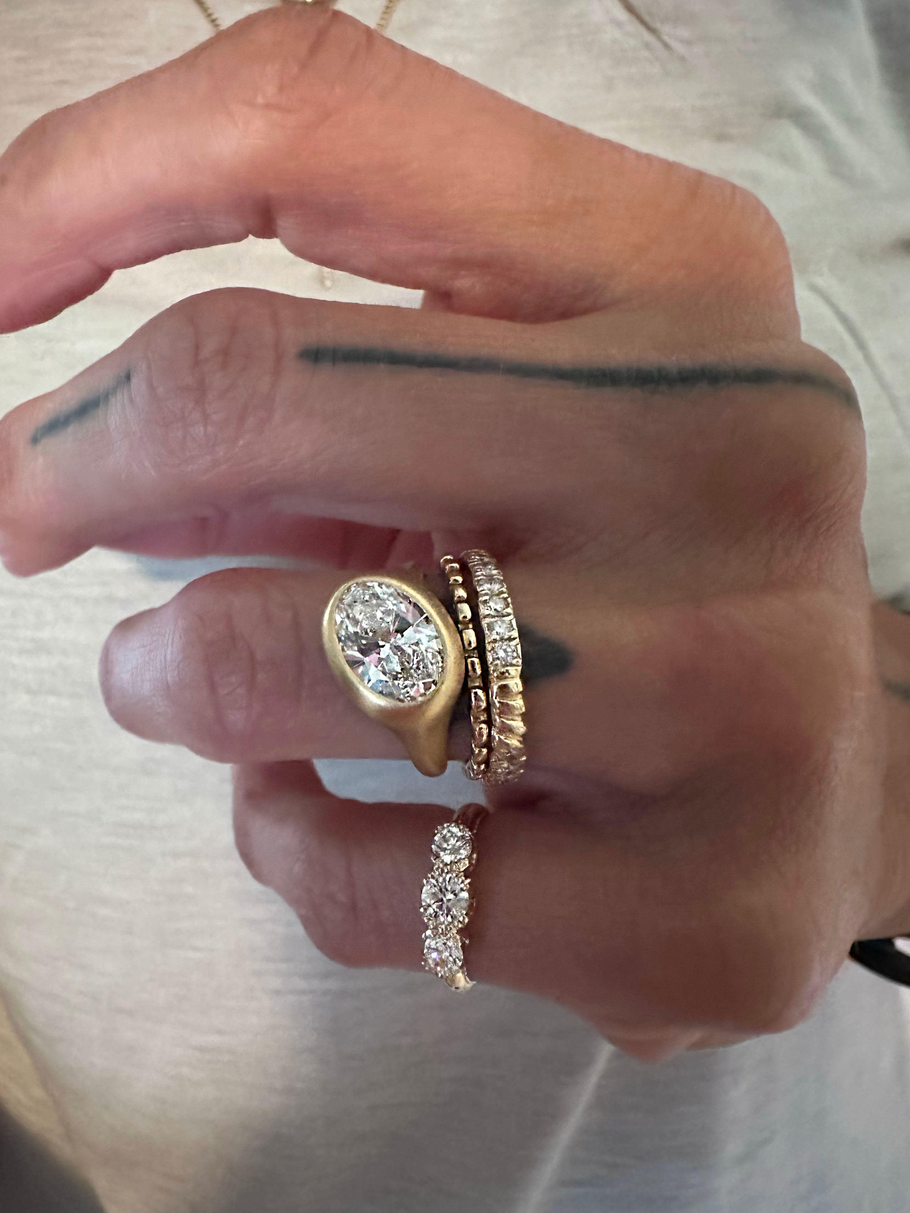 2 Carat Hand Carved Diamond Ring