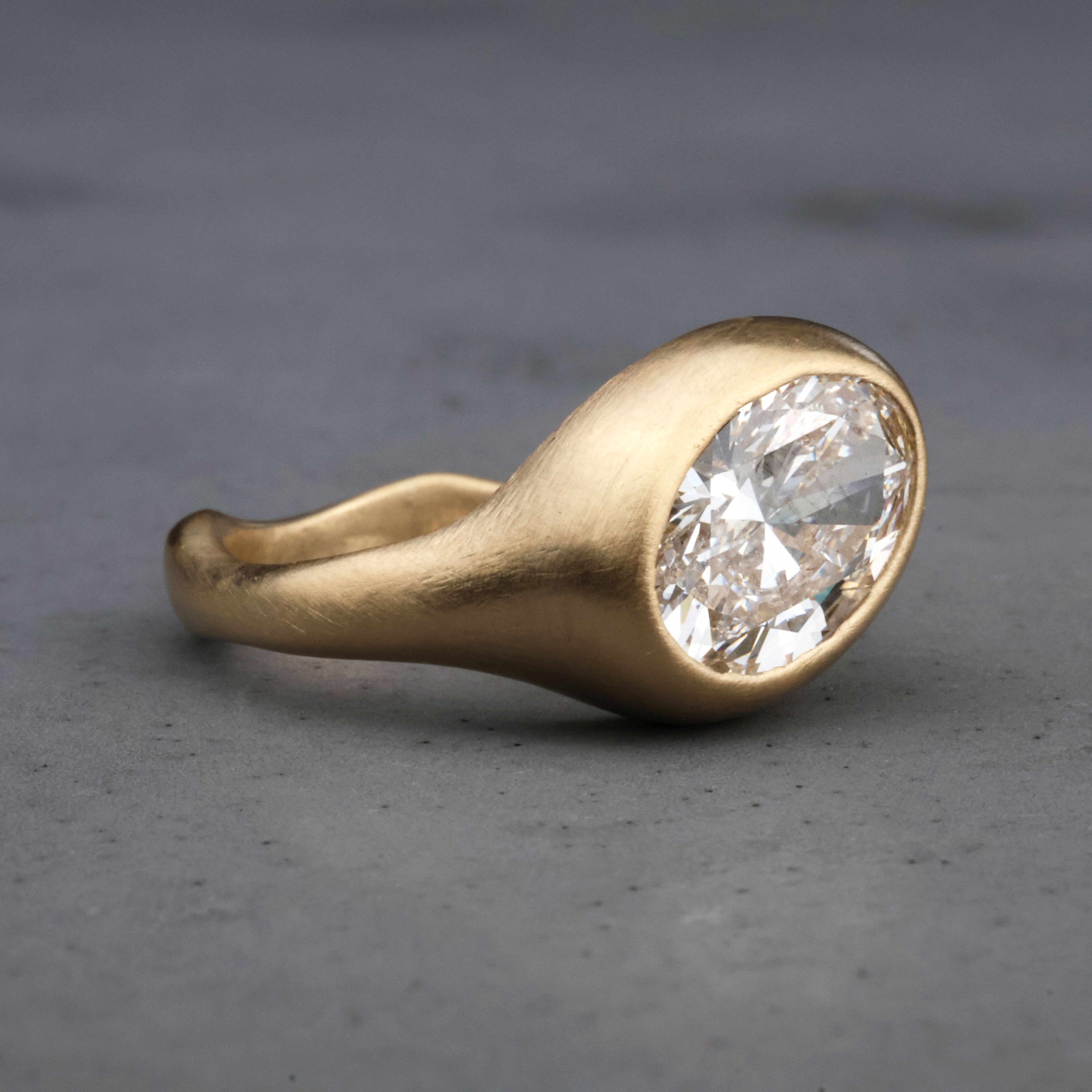 2 Carat Hand Carved Diamond Ring