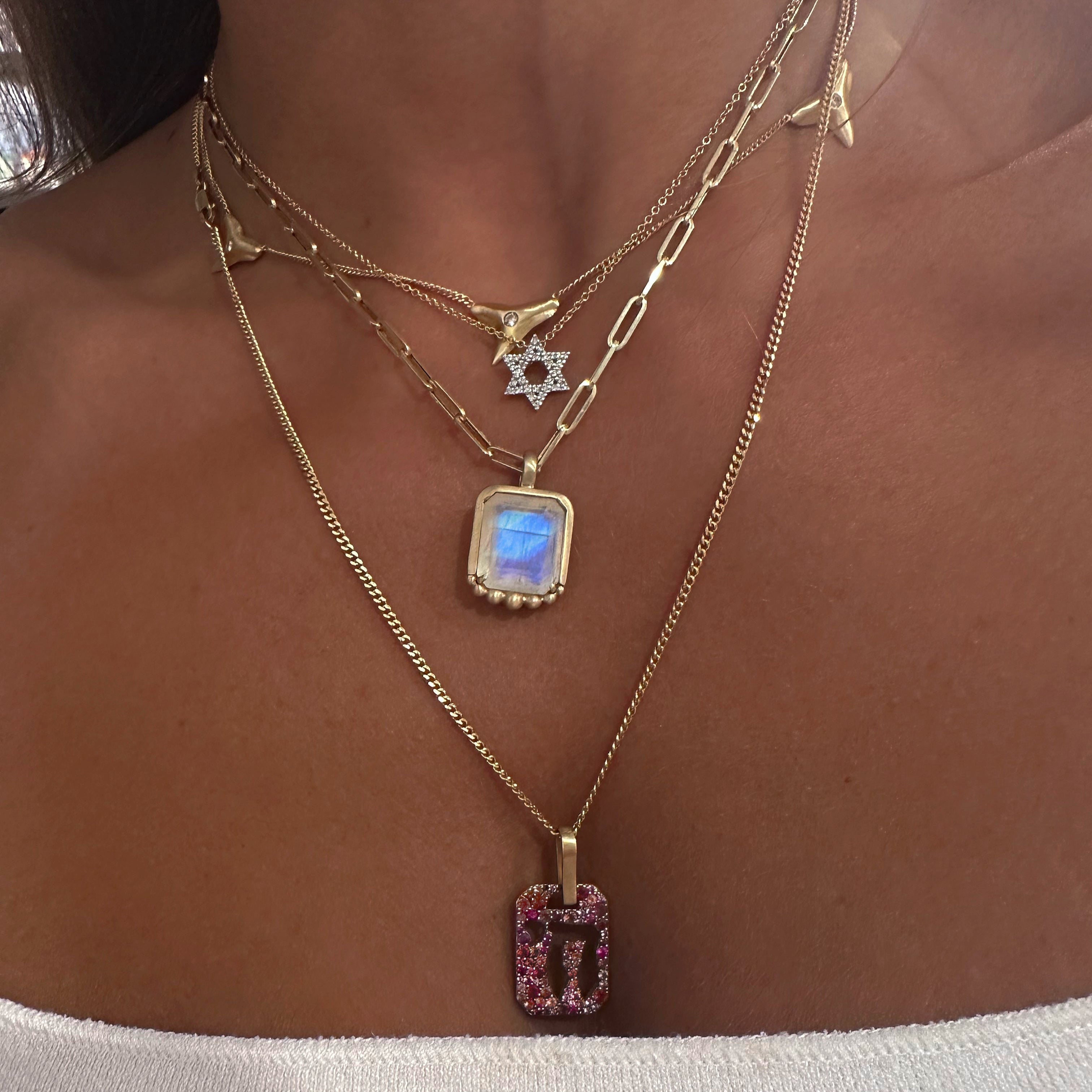 Emerald Cut Moonstone Pendant
