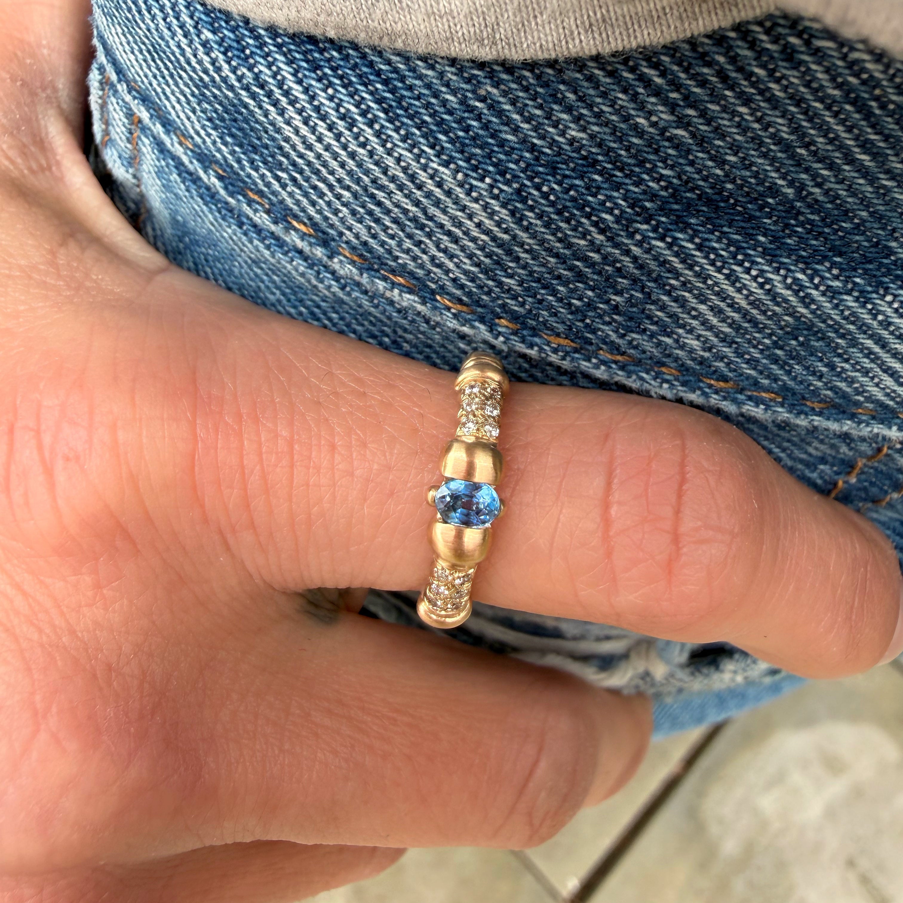 Midnight Carved Sapphire Ring