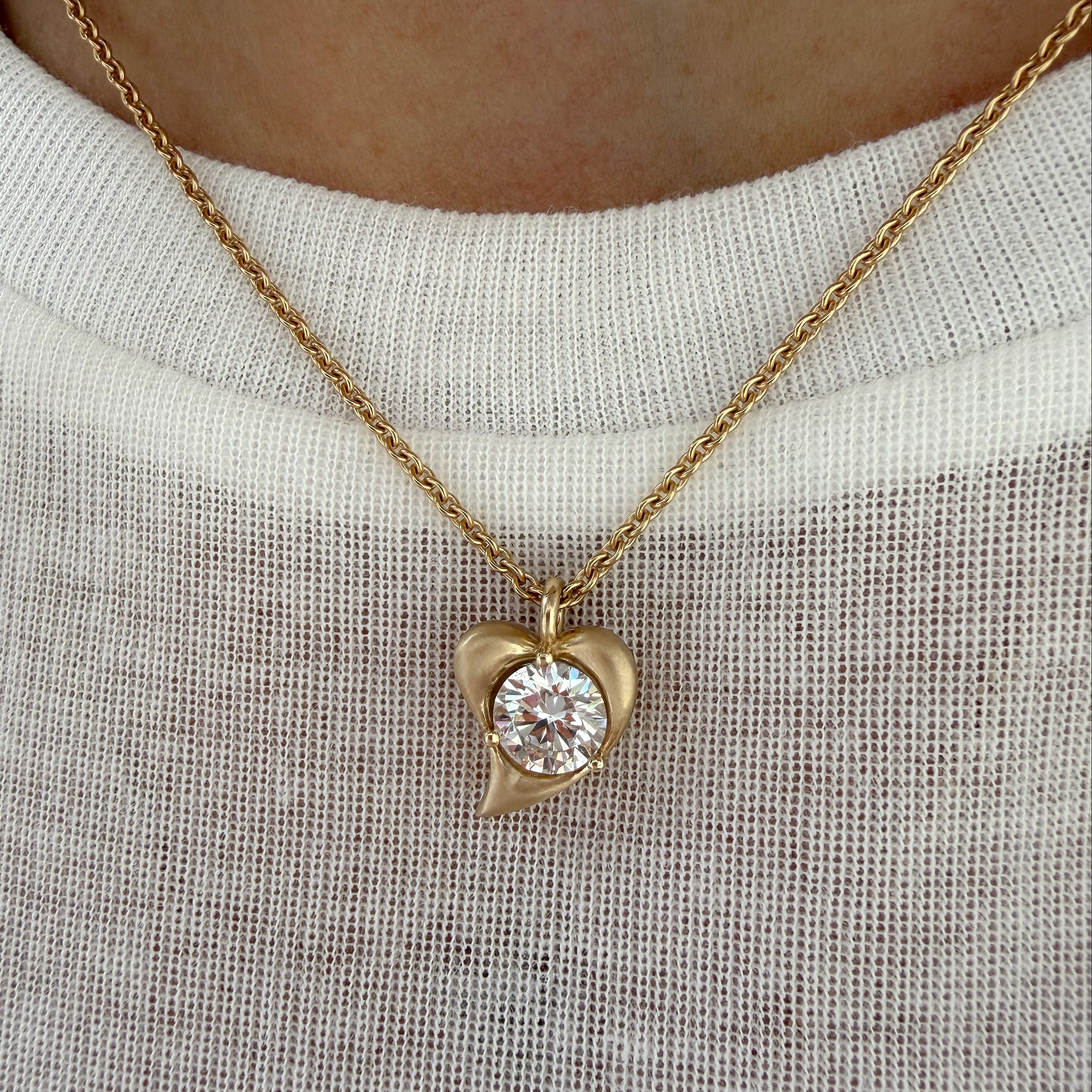 Puffy Heart Pendant Necklace