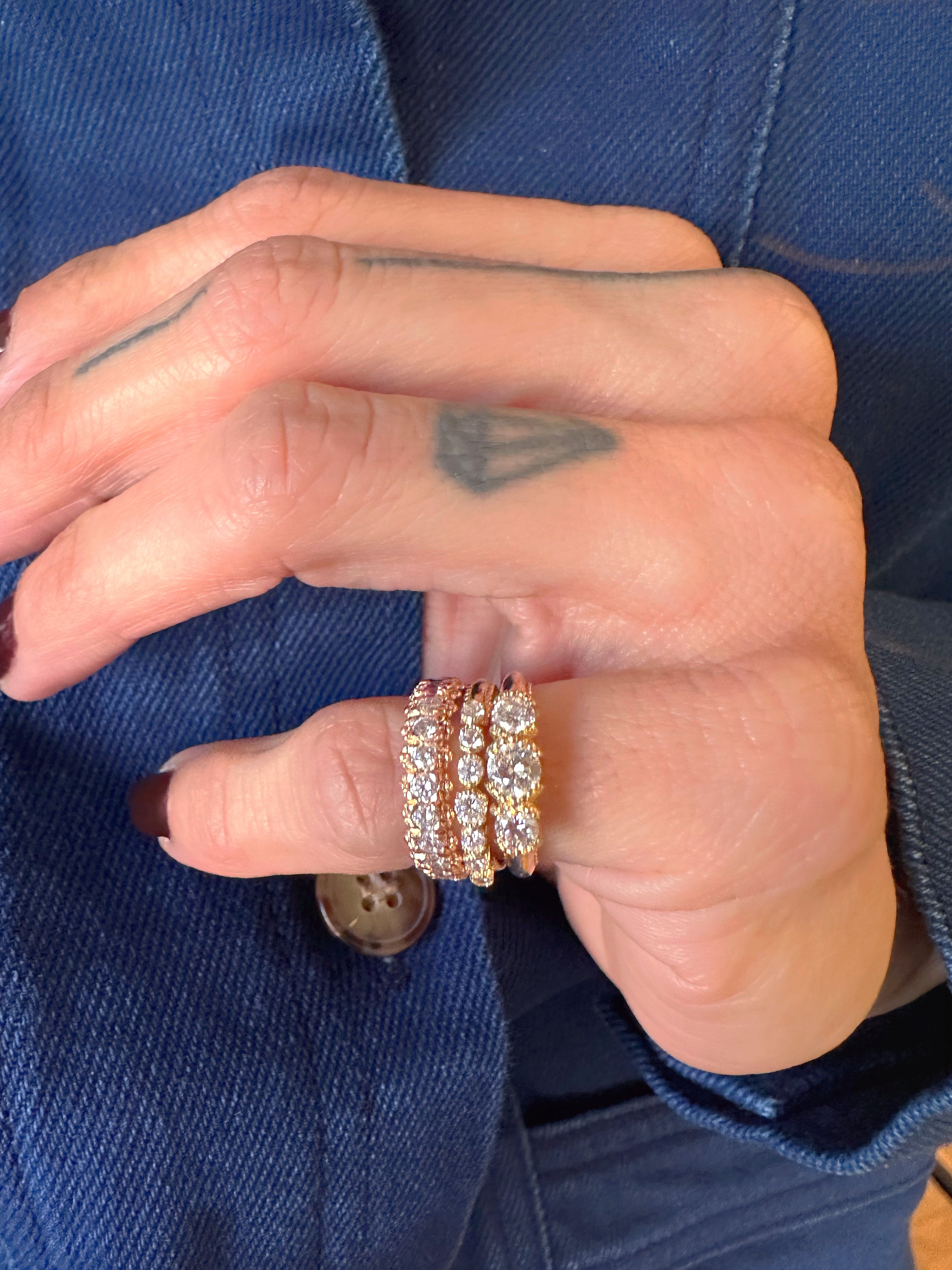 Three Diamond Pinky Ring