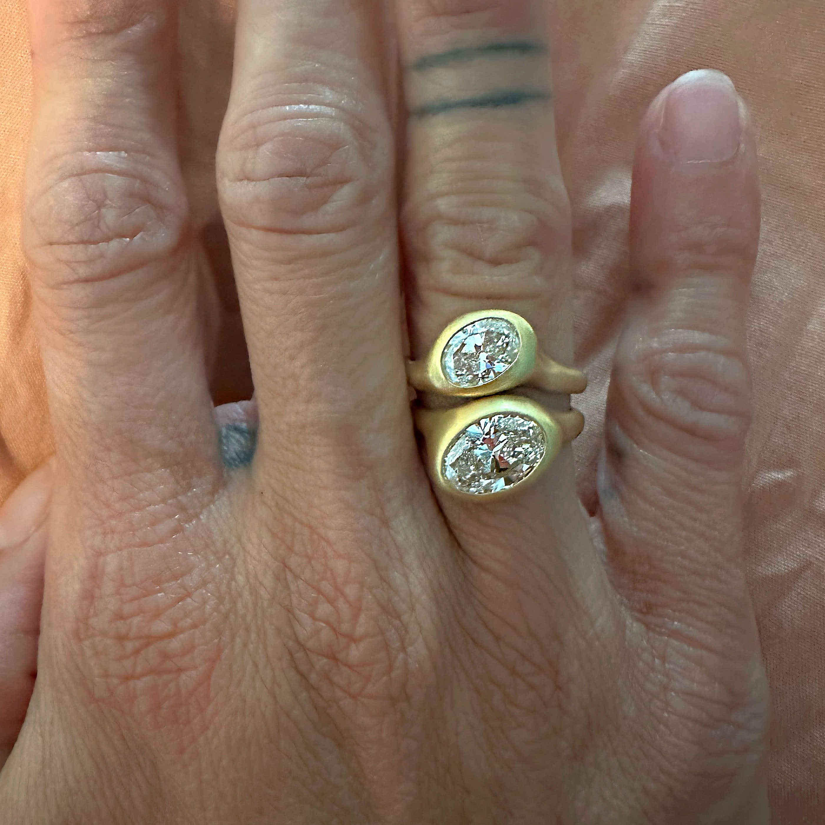 2 Carat Hand Carved Diamond Ring