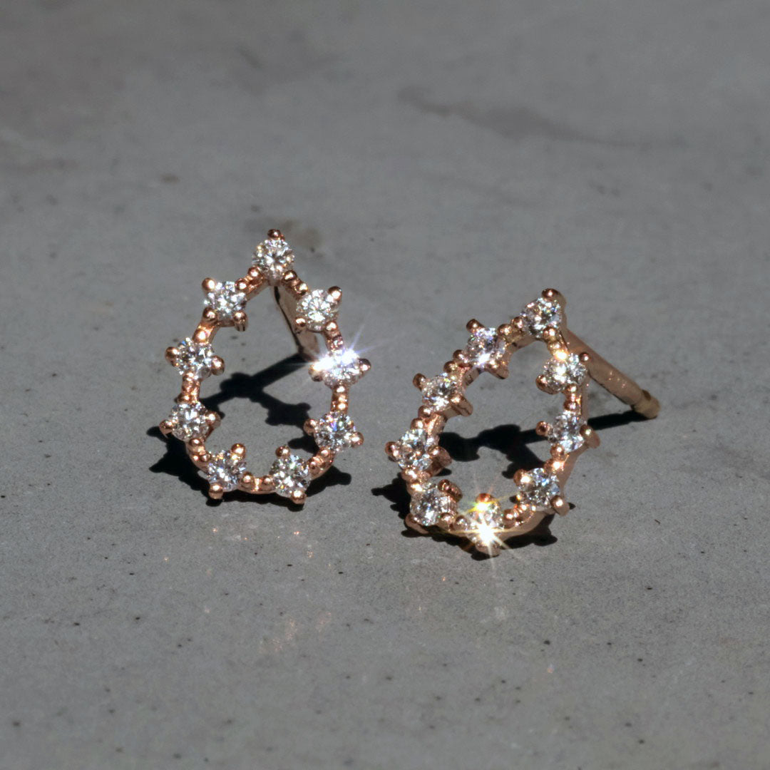 Diamond Open Pear Studs