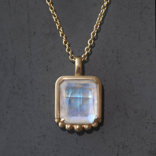 Emerald Cut Moonstone Pendant