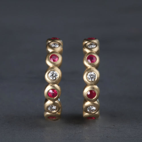 Bolha Ruby Mini Hoop Earrings