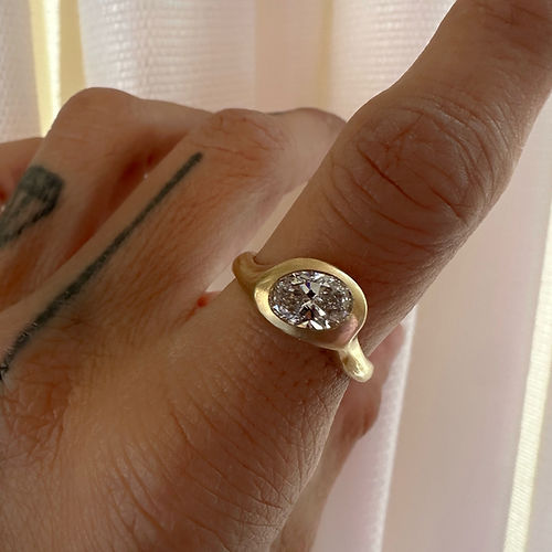 One Carat Hand Carved Diamond Ring