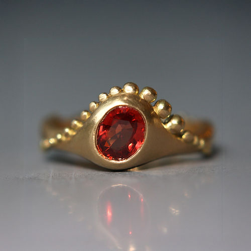 One of A Kind 14K Red Sapphire Ring