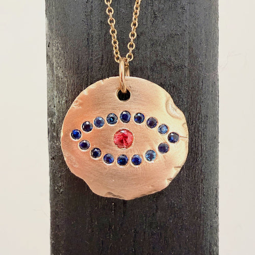 Sapphire Guardian Evil Eye Pendant