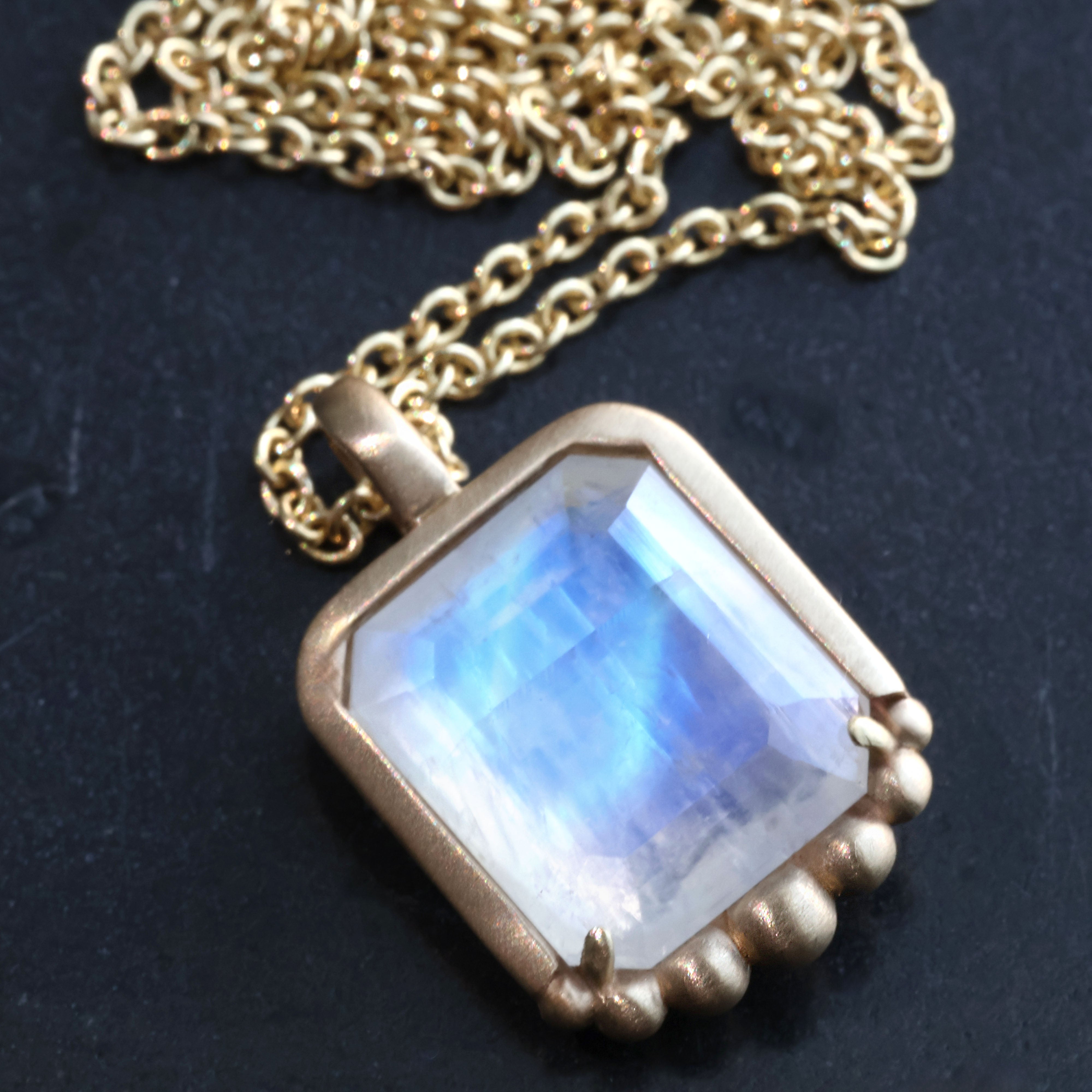 Emerald Cut Moonstone Pendant