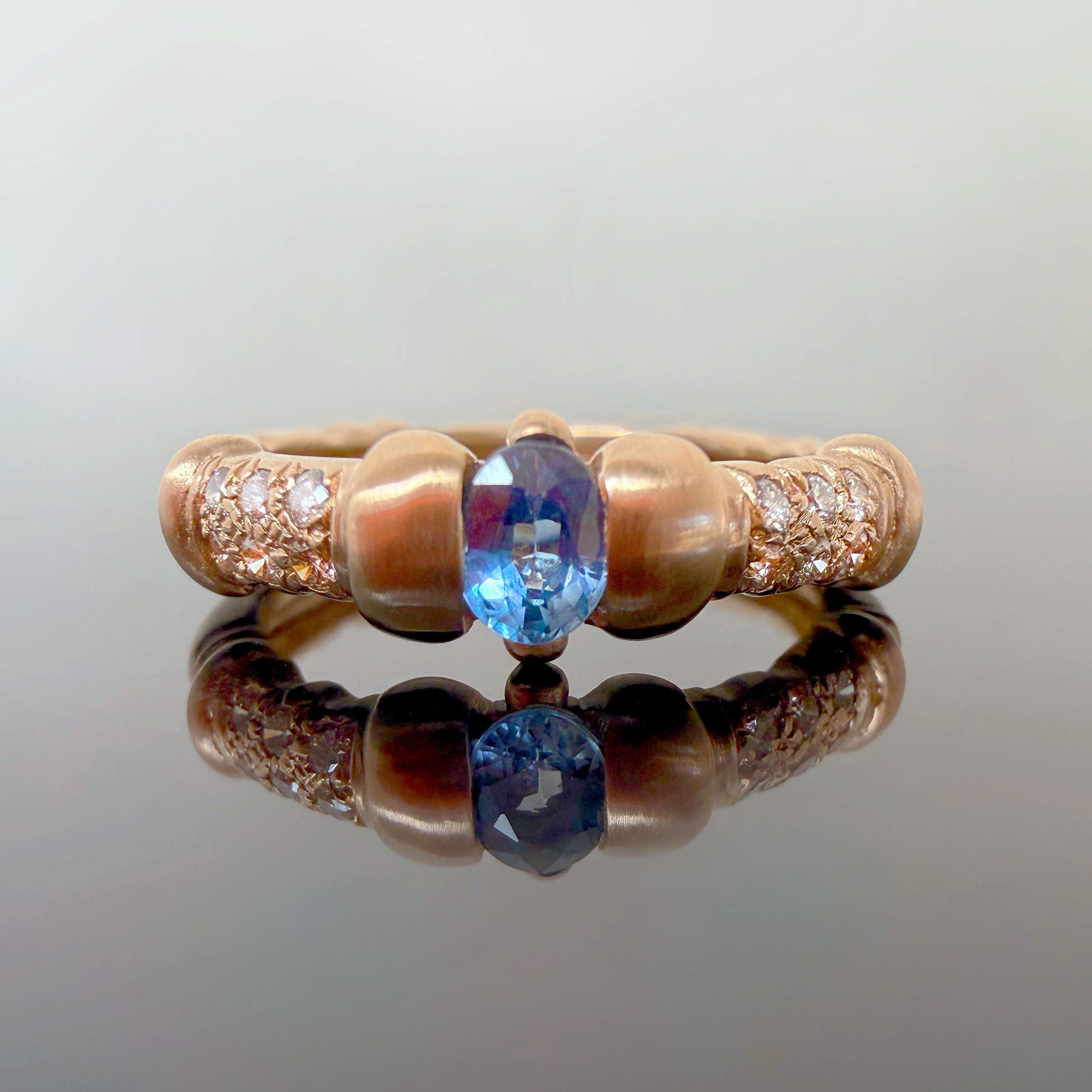 Midnight Carved Sapphire Ring